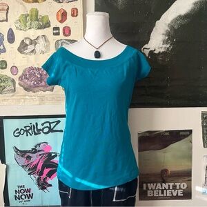 🫐 Vintage Turquoise Boat Neck Tee 🫐